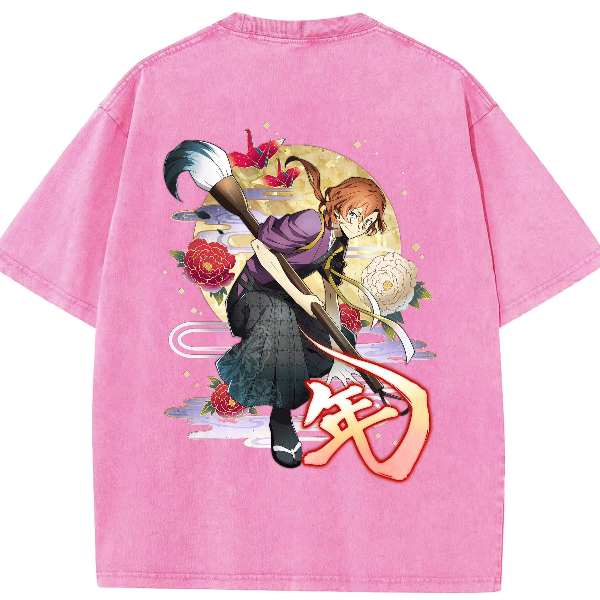 （画像用） 文豪ストレイドッグス Bungo Stray Dogs 綿100% ヴィンテージ風 半袖Tシャツ（背面プリント）